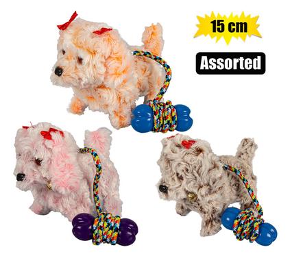 PLUSH DOG WALKING B/O ASSTD 15cm product image