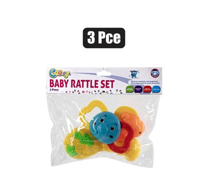 BABY RATTLE TEETHER ANIMAL SET 3pc product image