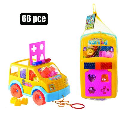 BUILDING BLOCKS STORAGE 66PC CAR POLICE product image