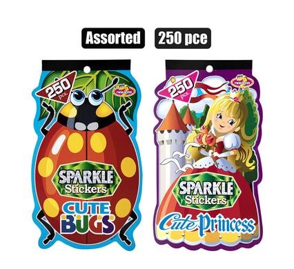 STICKER BOOK SPARKLE 250PCE ASSTD product image