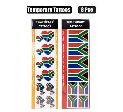 STICKER TATTOO BODY TEMP SA FLAG 8PC product image