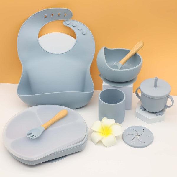 9pc Silicone Baby Feeding Set - 4aKid