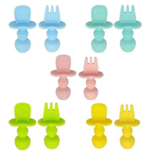 Baby Silicone Spoon & Fork Set - 4aKid