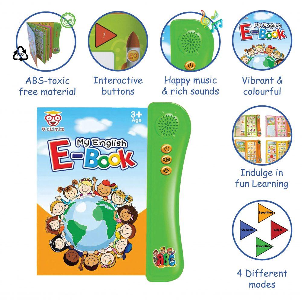 Early Learning Educational E- Book with Sounds, Alphabets, Shapes & Animals - 4aKid
