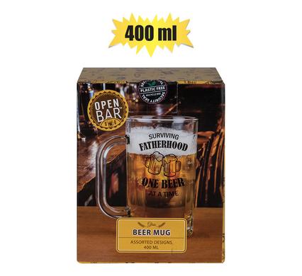 BEER MUG GLASS DAD 400ML ASSTD product image