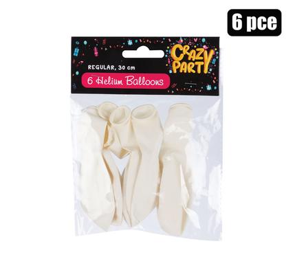 BALLOONS HELIUM 6PC WHITE F-01 product image