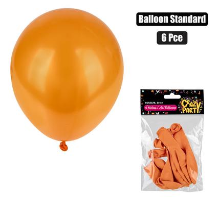 BALLOONS HELIUM 6PC ORANGE F-01 product image