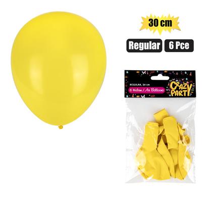 BALLOONS HELIUM 6PC YELLOW F-01 product image