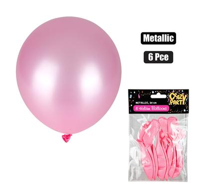 BALLOONS HELIUM 6PC METALLIC PINK F-01 product image