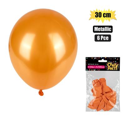 BALLOONS HELIUM 6PC METALLIC ORANGE F-01 product image