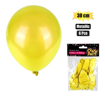 BALLOONS HELIUM 6PC METALLIC YELLOW F-01 product image