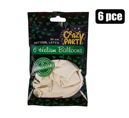 BALLOONS HELIUM 6PC BIO WHITE product image