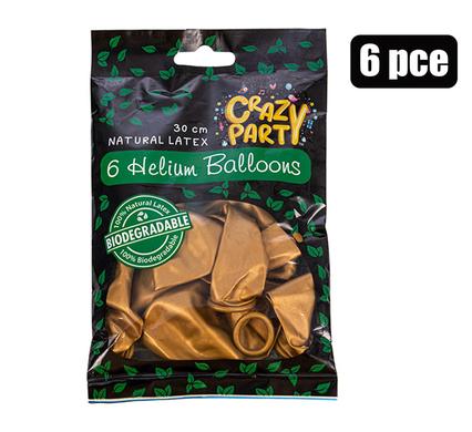 BALLOONS HELIUM 6PC BIO GOLD product image