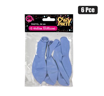 BALLOON HELIUM 6PC PASTEL BLUE F-01 product image