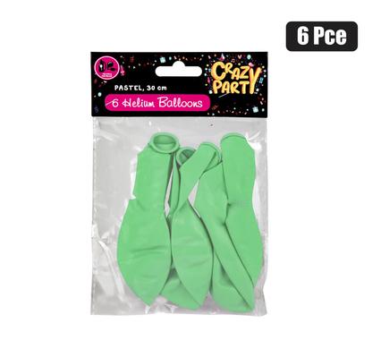 BALLOON HELIUM 6PC PASTEL GREEN F-01 product image