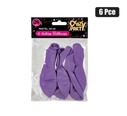 BALLOON HELIUM 6PC PASTEL PURPLE F-01 product image