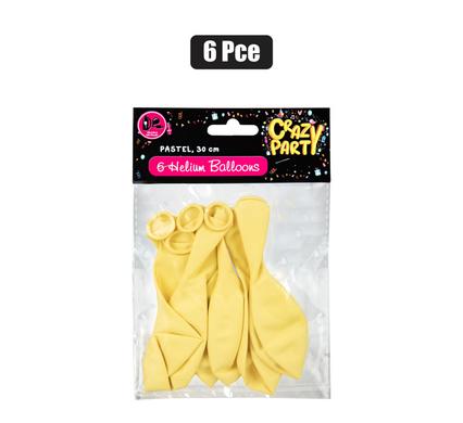 BALLOON HELIUM 6PC PASTEL YELLOW F-01 product image