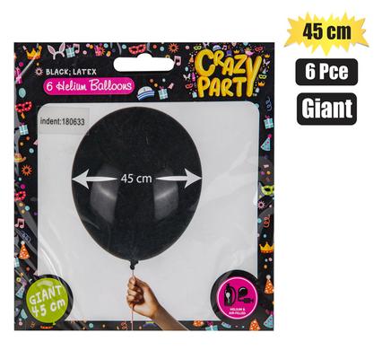 BALLOONS GIANT 6PC BLACK F-02 product image