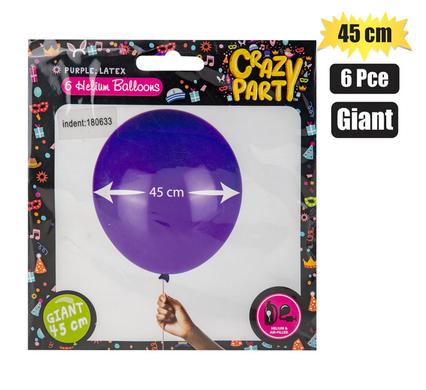 BALLOONS GIANT 6PC PURPLE F-02 product image