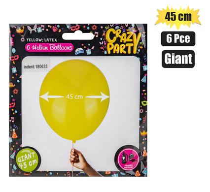 BALLOONS GIANT 6PC YELLOW F-02 product image
