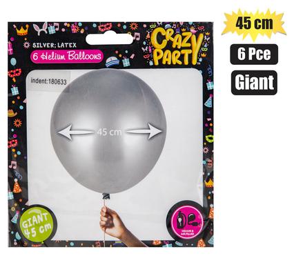 BALLOONS GIANT 6PC SILVER F-02 product image