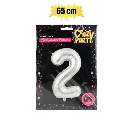 BALLOON HELIUM FOIL SILVER 2 65cm F-02 product image