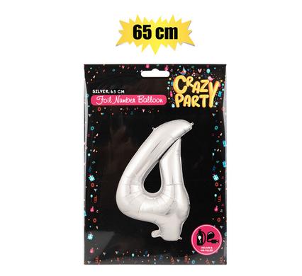 BALLOON HELIUM FOIL SILVER 4 65cm F-02 product image