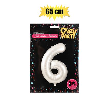 BALLOON HELIUM FOIL SILVER 6 65cm F-02 product image