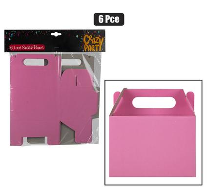 PARTY LOOT SNACK BOX 6PCE PINK product image