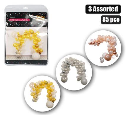 BALLOON ARCH DECOR PACK SIL/GLD/RGD 85PC product image