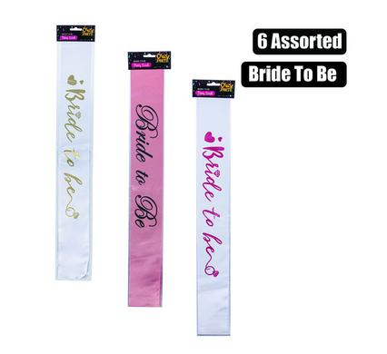PARTY SASH BRIDE TO BE ASSTD product image