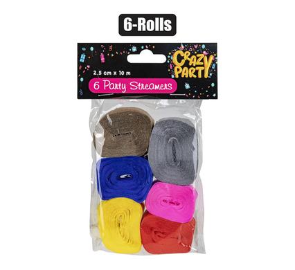STREAMERS 6-ROLLS 2.5CMX 10M product image