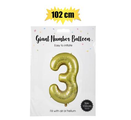 BALLOON HELIUM FOIL GOLD 3 102cm F-04 product image