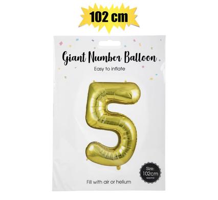 BALLOON HELIUM FOIL GOLD 5 102cm F-04 product image