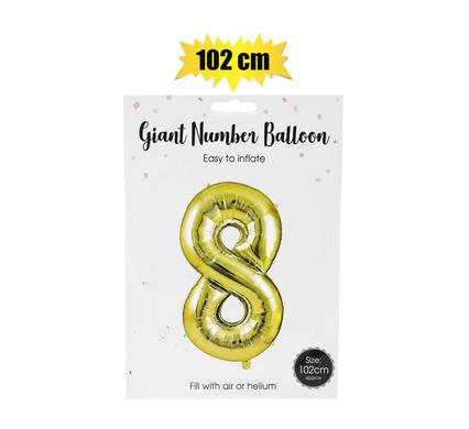 BALLOON HELIUM FOIL GOLD 8 102cm F-04 product image
