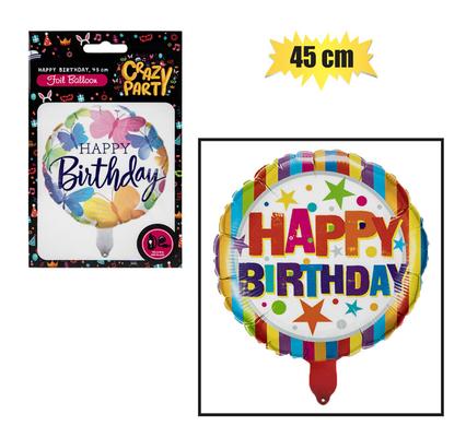 BALLOON HELIUM ROUND HBD ASTD2 45cm F-01 product image