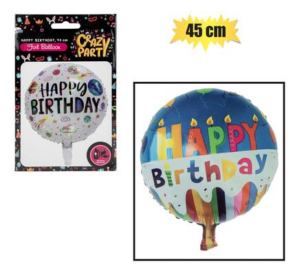BALLOON HELIUM ROUND HBD ASTD4 45cm F-01 product image