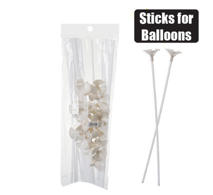 BALLOON STICK & CUP 1PC WHITE product image