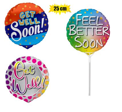 BALLOON AIR FILL W/STICK GET WELL 25cm product image