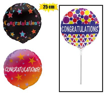BALLOON AIR FILL W/STICK CONGRATS 25cm product image