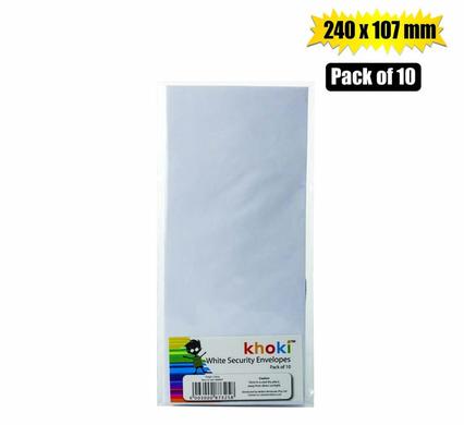 ENVELOPES SECURITY WHT 240x107mm 10PK product image