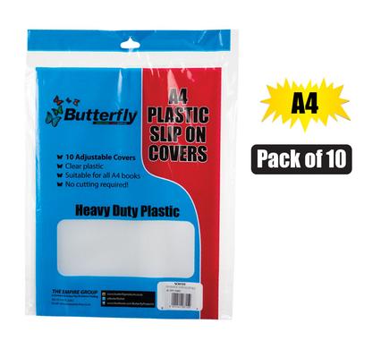 BOOK COVER PLASTIC ADJUSTABLE A4 10PK product image