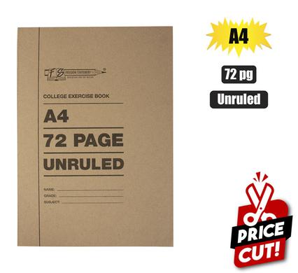 BOOK SOFT-COVER A4 72PG UNRULED product image