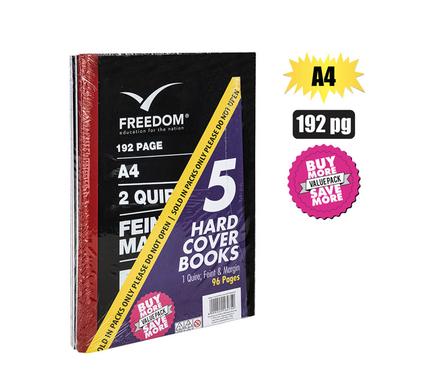 BOOK HARD-COVER A4 192-PAGE 2-QUIRE 5PK product image
