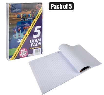 BOOK EXAM-PAD 80-SHEETS PUNCHED 5PK product image
