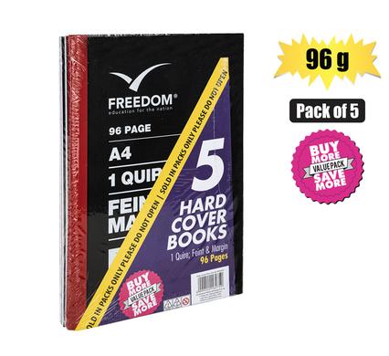 BOOK HARD-COVER A4 96-PAGE 1-QUIRE 5PK product image
