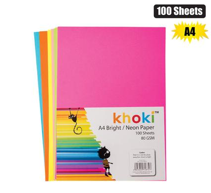 PAPER A4 80GSM 100'S BRIGHTS/NEON product image