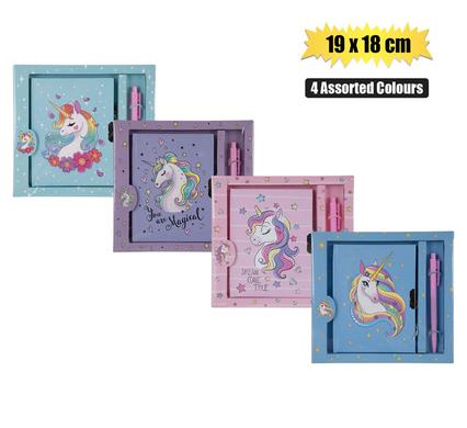 NOVELTY UNICORN NOTEBOOK W/PEN 19x18cm product image