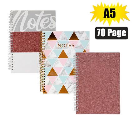 NOVELTY NOTEBOOK SPIRAL GLAMOUR A5 70PG product image