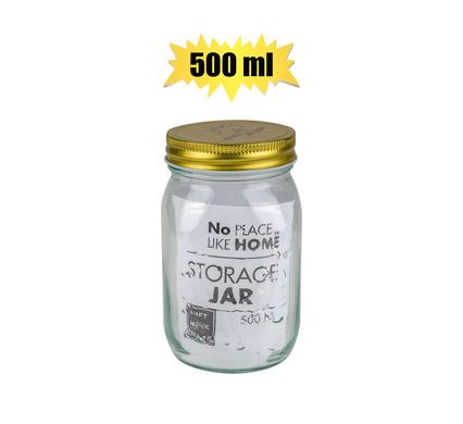 STORAGE-JAR GLS EMBOSSED 7.5x13cm 500ml product image